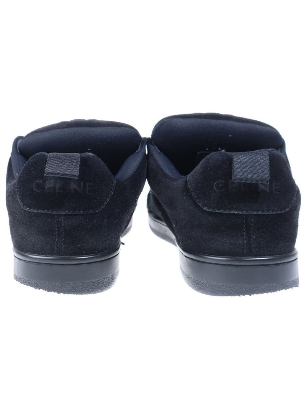 Celine Triomphe Huntington Suede Lace Up Low Cut Sneakers Black - Picture 3 of 6